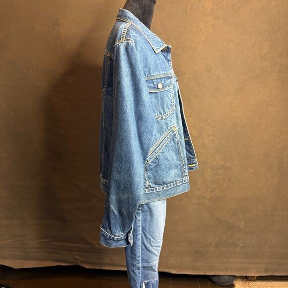 GAP Jacket Mens S Trucker Denim Jean Vintage 90s Medium Wash Cotton Blue USA - Picture 6 of 11
